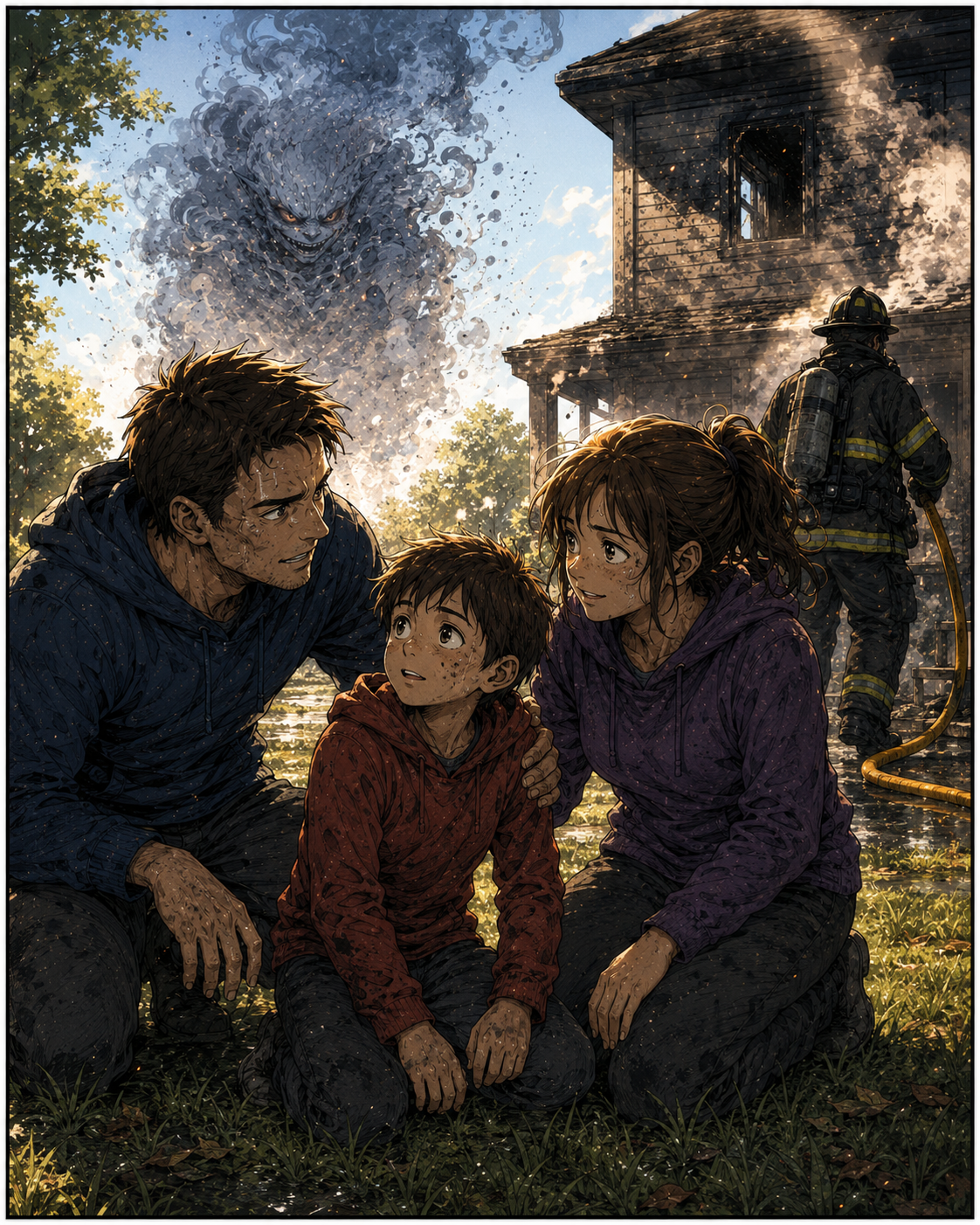 Episode 3 panel 6: smoke safety lesson wrapup.