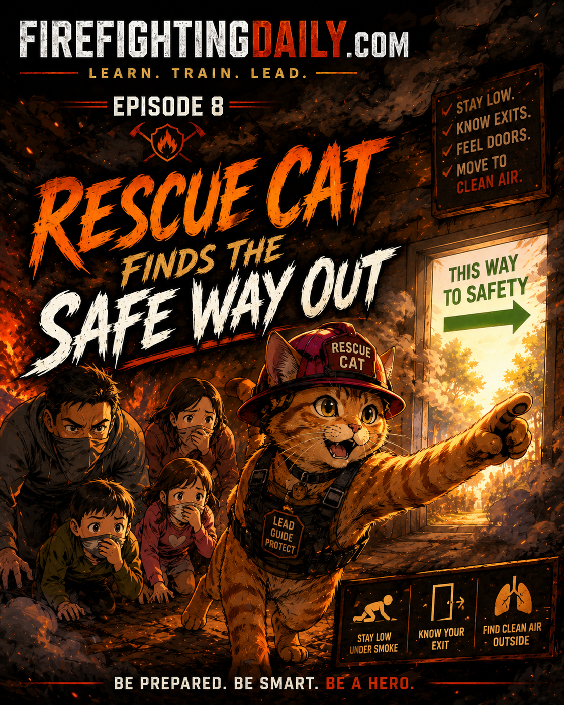 Episode 8 cover: Rescue Cat Finds the Safe Way Out.