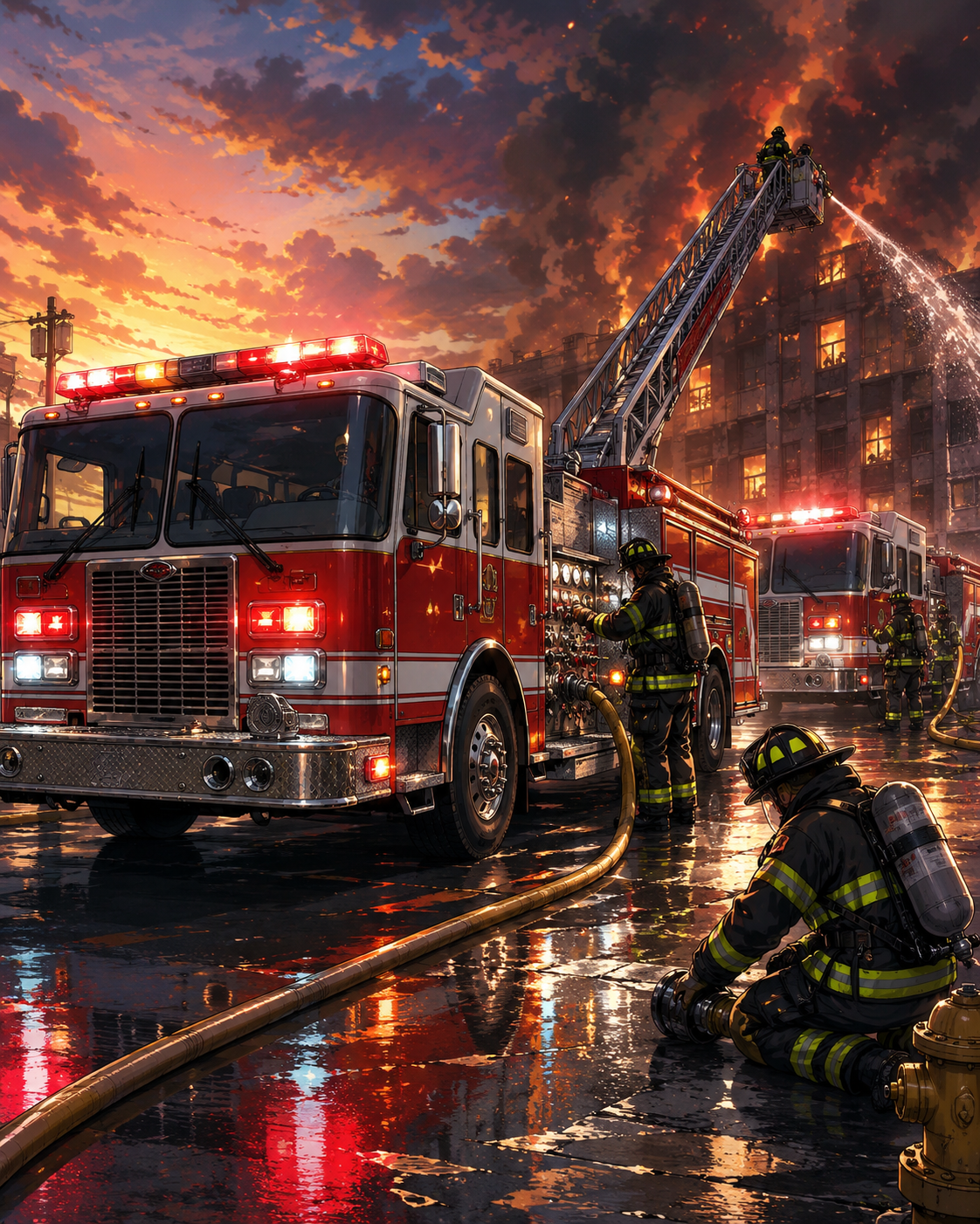 Fire engine hero scene.