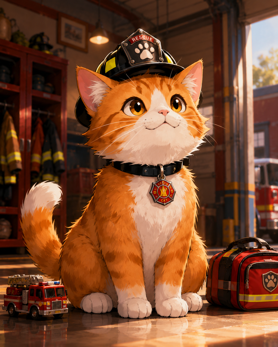 Rescue Cat character portrait.