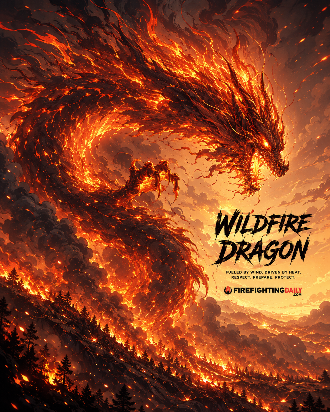 Wildfire Dragon character portrait.